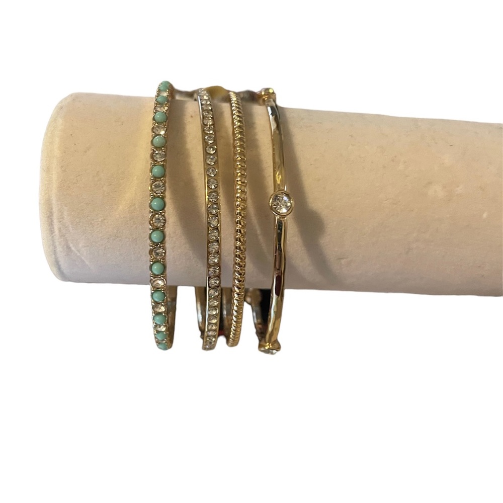 Premier Designs set of gold bracelets